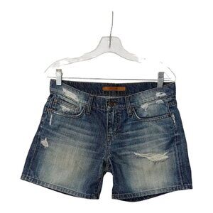 Joe's Jeans Women's Distressed Medium Wash Jean Shorts Size W 27 Low Rise Cotton